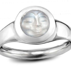 Small Carved Moonstone Palladium Ring 14 Small Carved Moonstone Palladium Ring