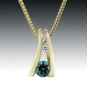 Viridian Tourmaline Floating Pendant