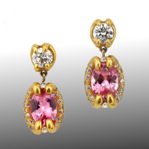 Pink Spinel Dangle Earrings