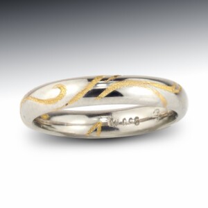 Palladium 22K Inlay Band 11 Palladium Gold Inlay Band