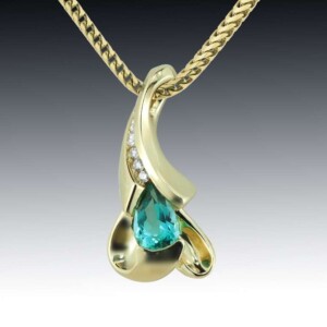 Sculpted Green Tourmaline Pendant