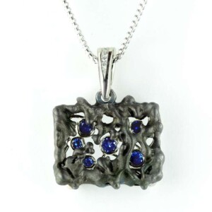 Steel Frame Sapphire Pendant