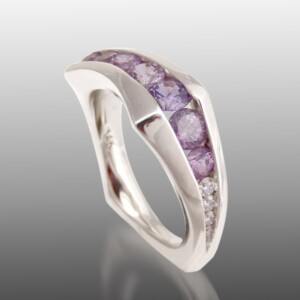 Purple Sapphire Square Channel Ring