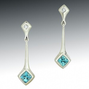 Tourmaline Cushion Dangle Earrings