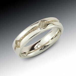 Concave Rhombus Carved Band 7 Concave Carved Diamond Pattern Band