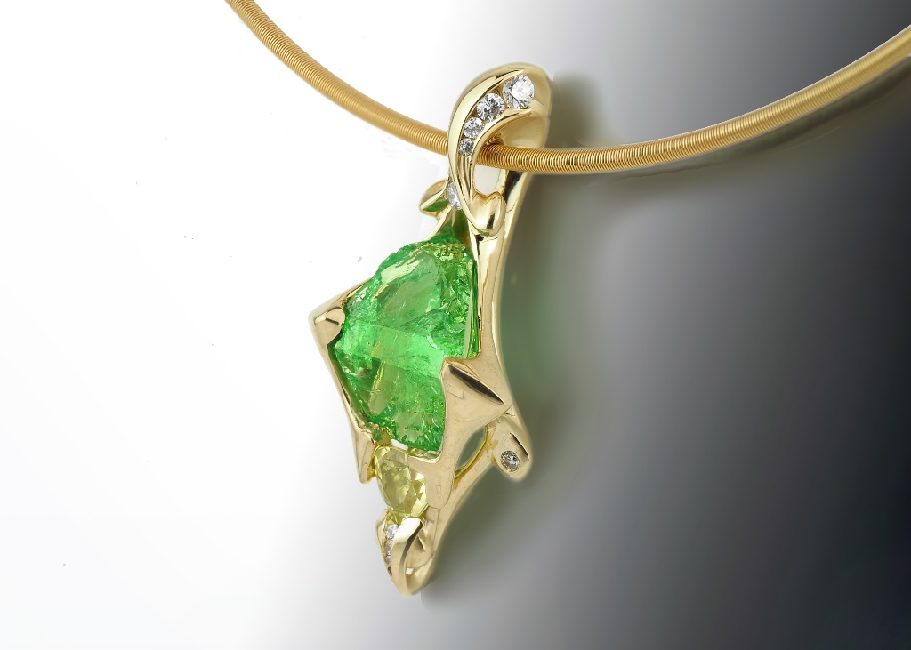 Tsavorite Garnet Fleur De Lis Pendant 2 Tsavorite Garnet Fleur De Lis Pendant-2