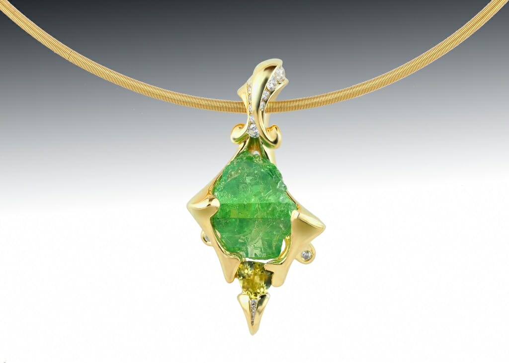 Tsavorite Garnet Fleur De Lis Pendant 1 Tsavorite Garnet Fleur De Lis Pendant