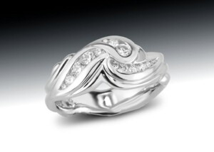 Diamond Crashing Wave Ring