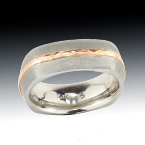 Steel And Rose Gold Square Band 6 Rose Gold And Steel Square Band