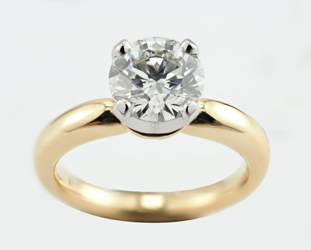 Two Tone Four Prong Engagement Ring 2 Two Tone Four Prong Engagement Ring