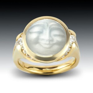 Sculpted Moonstone Diamond Channel Ring 9 Sculpted Moonstone Diamond Channel Ring-3