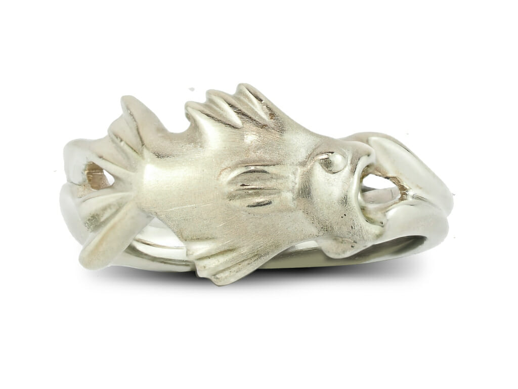 White Gold Fish Ring