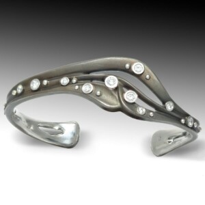 Steel &Amp; Diamond Milky Way Cuff 3 Steel Diamond Milky Way Cuff