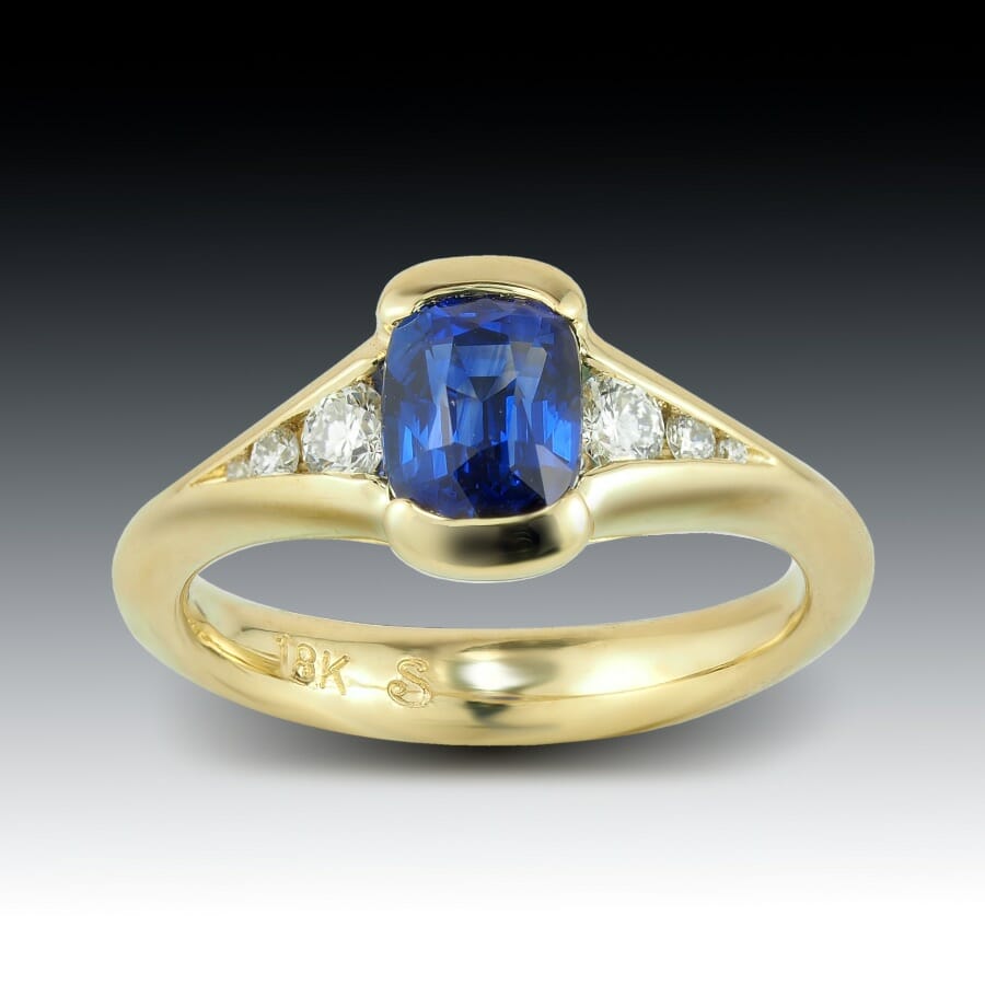 Cushion Blue Sapphire Ring 2 Cushion Blue Sapphire Ring