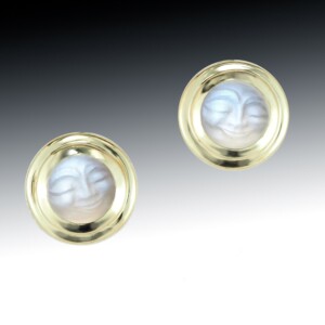Carved Moonstone Bezel Earrings 5 Carved Moonstone Bezel Earrings