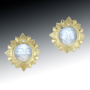 Carved Moonstone Eclipse Earrings 6 Carved Moonstone Eclipse Earrings