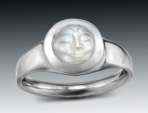 Simple Palladium Moonstone Ring