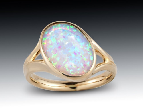 Opal Cabochon 14K Ring