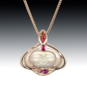 Carved Red Moonstone Pendant 4 Carved Red Moonstone Pendant