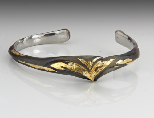 Gold Streaked Steel Bracelet