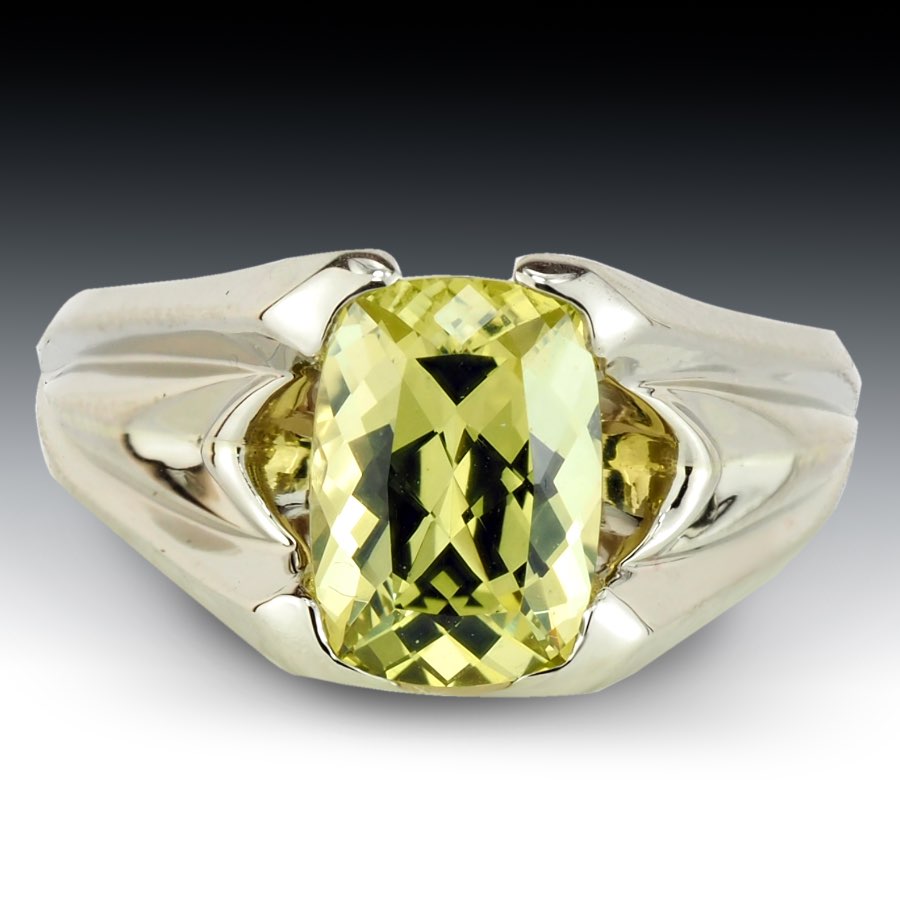 White Gold Cushion Chrysoberyl Ring 3 White Gold Cushion Chrysoberyl Ring-2