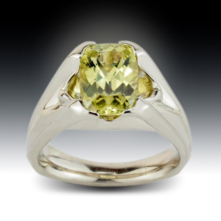 White Gold Cushion Chrysoberyl Ring 2 White Gold Cushion Chrysoberyl Ring