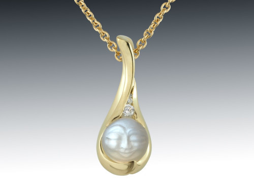 Moonstone Diamond Drop Pendant