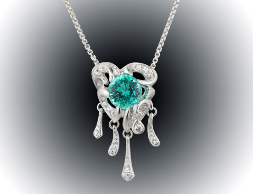 Aquamarine and Diamond Dangle Pendant