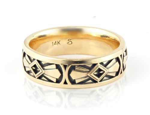 Art Deco Gold Band
