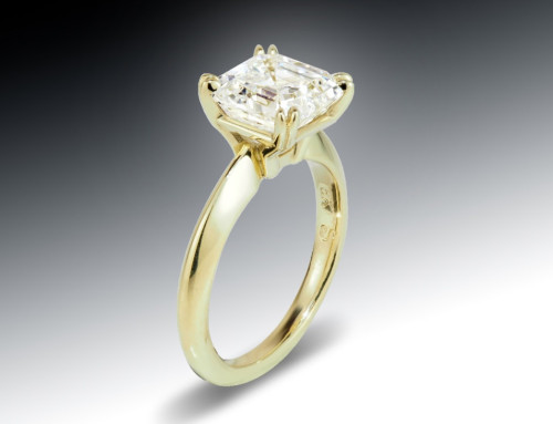 Asscher Cut Diamond Solitaire Engagement Ring