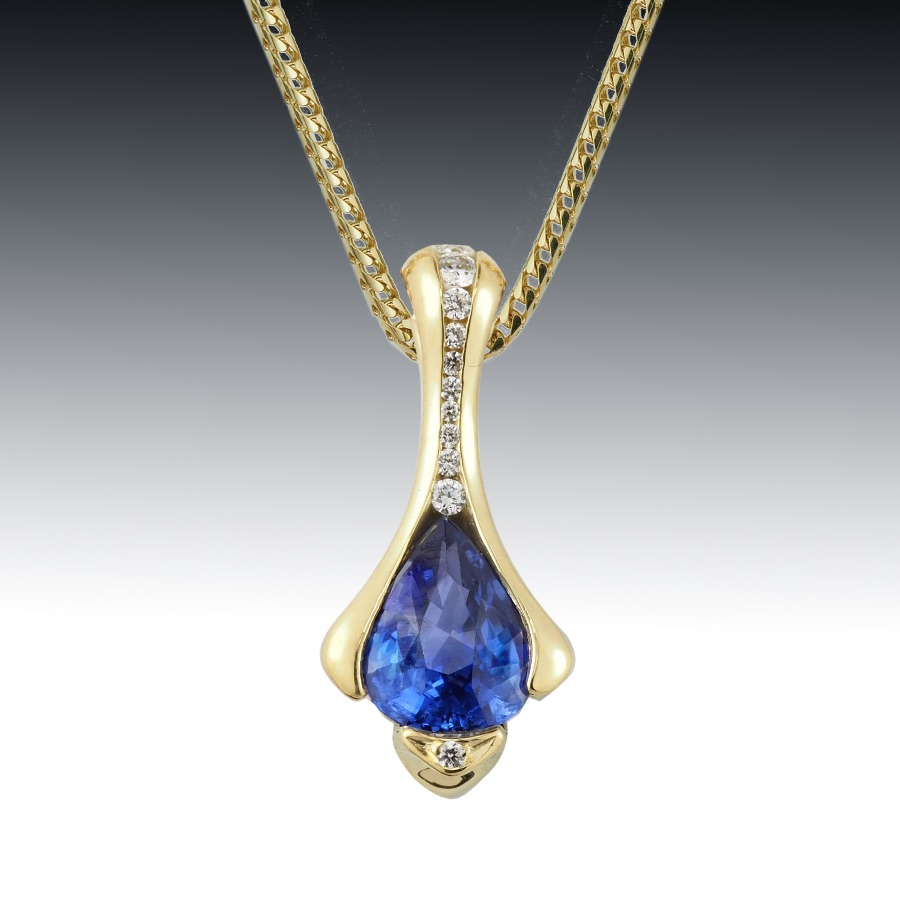 Pear Shaped Sapphire Pendant 1 Pear Shaped Sapphire Pendant