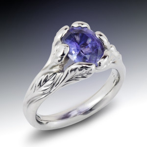 Purple Sapphire Leafy Ring 9 Purple Sapphire Leafy Ring