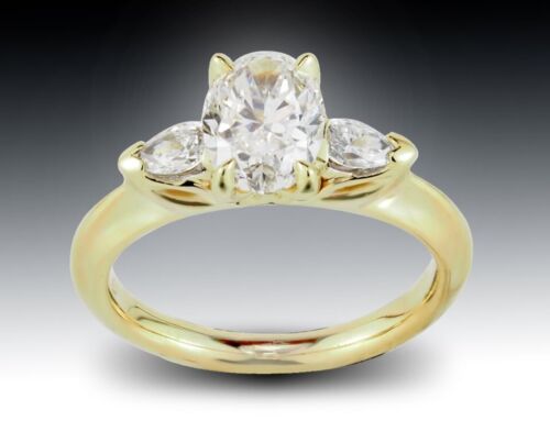 Oval and Pear Shaped Diamond Ring