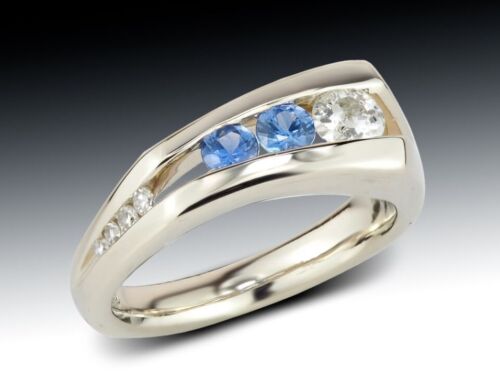 Diamond and Sapphire Split Ring