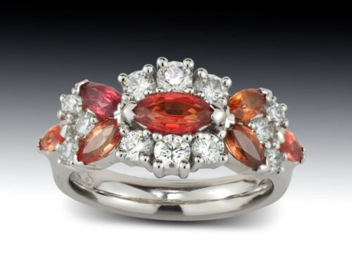 Fiery Sapphire and Diamond Ring