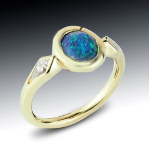 Black Opal And Kite Diamond Ring 4 Black Opal And Kite Diamond Ring