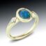 Black Opal And Kite Diamond Ring