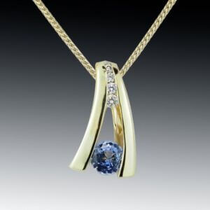 Blue Sapphire Split 18K Pendant