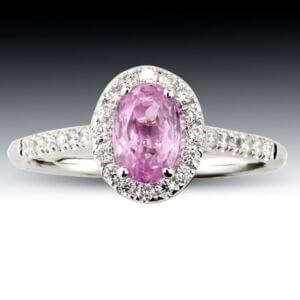 Pink Sapphire Halo Ring 5 Pink Sapphire Halo Ring