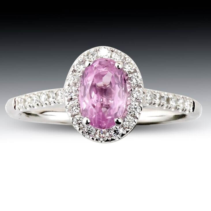 Pink Sapphire Halo Ring 1 Pink Sapphire Halo Ring