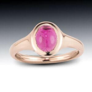 Pink Tourmaline Cabochon Ring 3 Pink Tourmaline Cabochon Ring