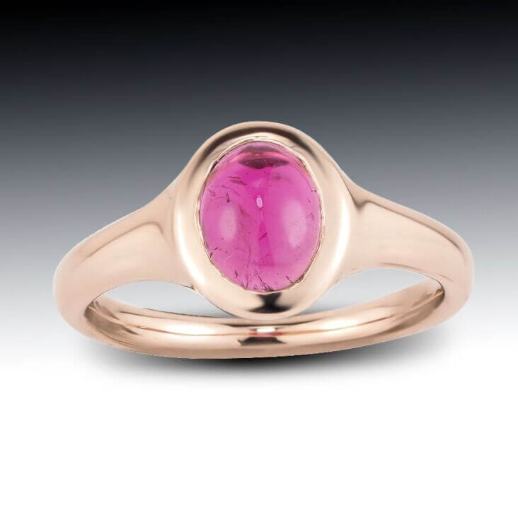 Pink Tourmaline Cabochon Ring 1 Pink Tourmaline Cabochon Ring