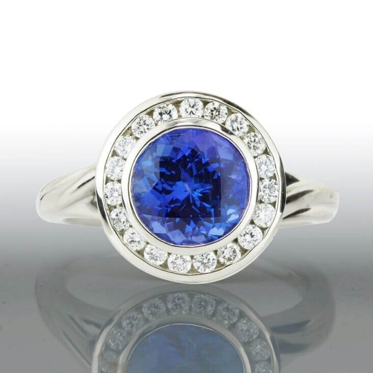 Tanzanite And Diamond Halo Ring 2 Tanzanite And Diamond Halo Ring-2