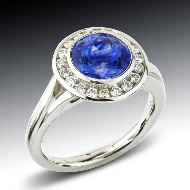 Tanzanite And Diamond Halo Ring 3 Tanzanite And Diamond Halo Ring-3