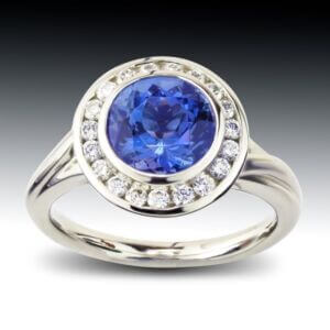 Tanzanite And Diamond Halo Ring 7 Tanzanite And Diamond Halo Ring
