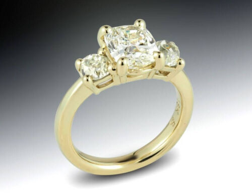 Lab Diamond and Mine Cut Engagement Ring