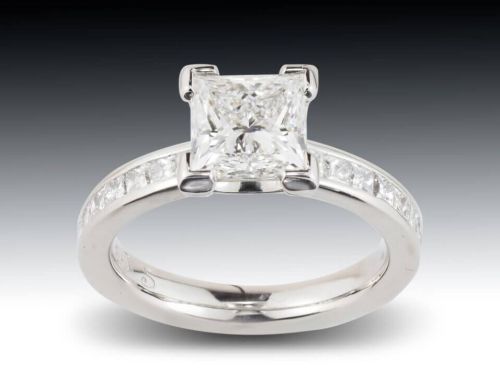 Lab Grown Princess Cut Engagement Ring