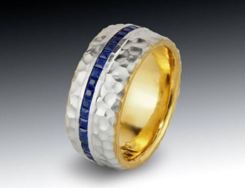 Platinum 22K Sapphire Band