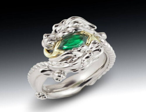 Emerald Double Dragon Ring