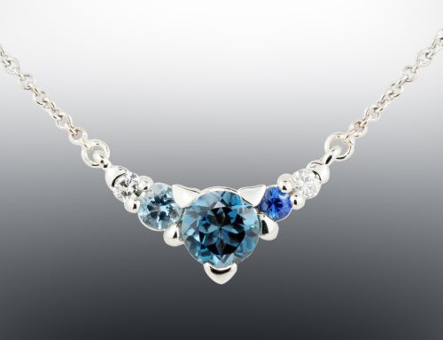 Aquamarine, Topaz and Sapphire Pendant